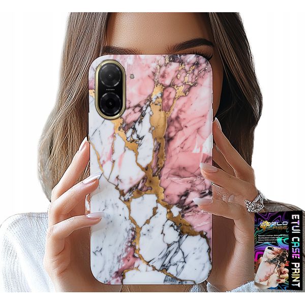 Custodia Per Xiaomi Poco X7 Pro 5G - Rosa E Bianco Marmorizzato, Motivi In Pietra-image