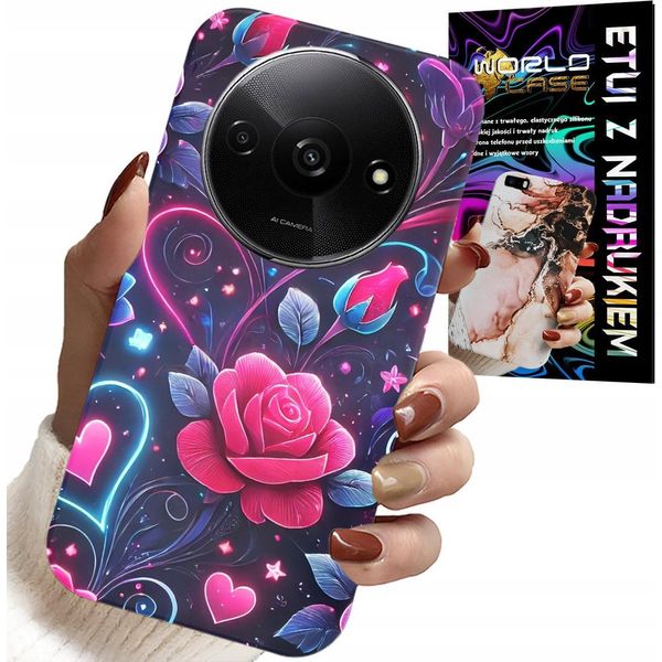 Custodia Per Xiaomi Redmi A3 - Cuore, Rosa, Custodia Per Adolescenti + Vetro-image