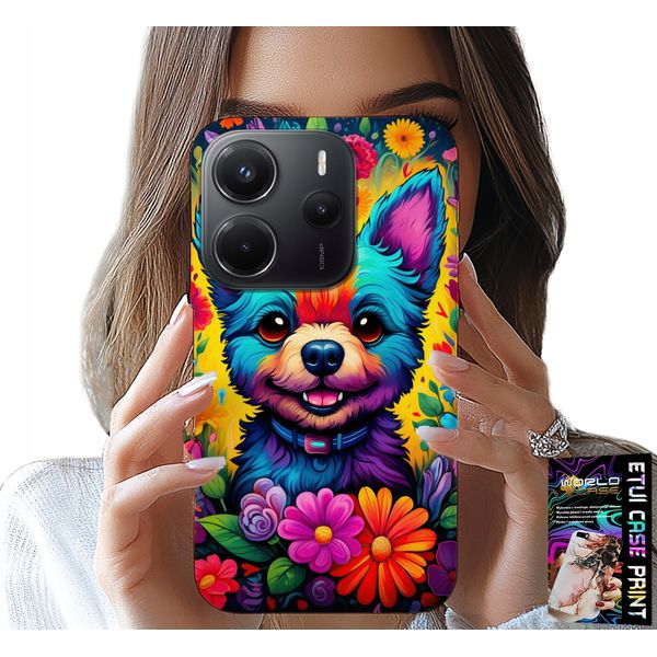Custodia Per Xiaomi Note 14 4G - Modelli Floreali Dog York Plecki-image