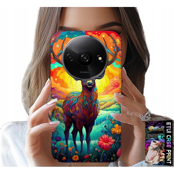 Custodia Per Xiaomi Redmi A3 - Modelli Colorati Cervi Alci Animali Della Foresta-image