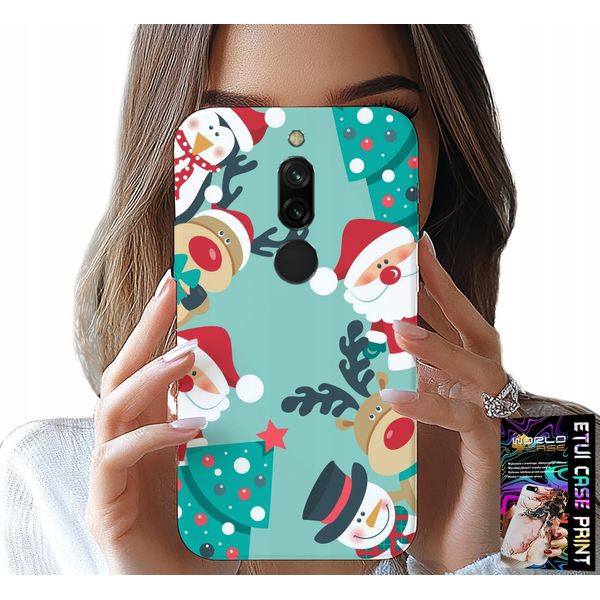 Custodia Per Xiaomi Redmi 8 - Babbo Natale, Renna, Pupazzo Di Neve, Disegni Natalizi-image