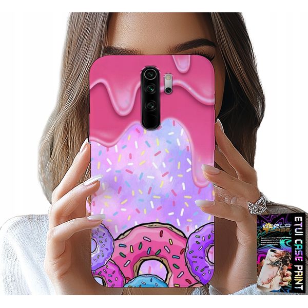 Custodia Per Xiaomi Redmi 9 - Ciambelle Dolci Con Glassa Sullo Sfondo + Vetro-image