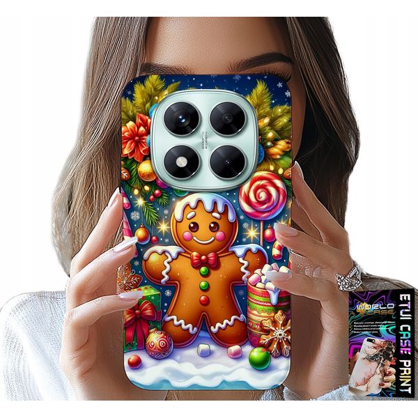 Custodia Per Xiaomi Note 14 Pro 5G - Gingerbread, Candy Christmas Patterns + Vetro-image