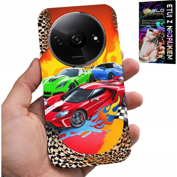 Custodia Per Xiaomi Redmi A3 - Per Bambini, Auto Da Corsa + Vetro-image