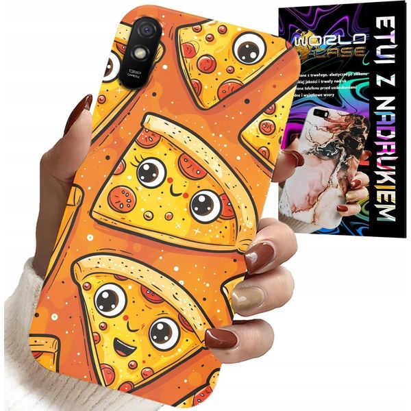 Custodia Per Xiaomi Redmi 9A - Custodia Per Pizza Dolce E Sorridente + Vetro-image