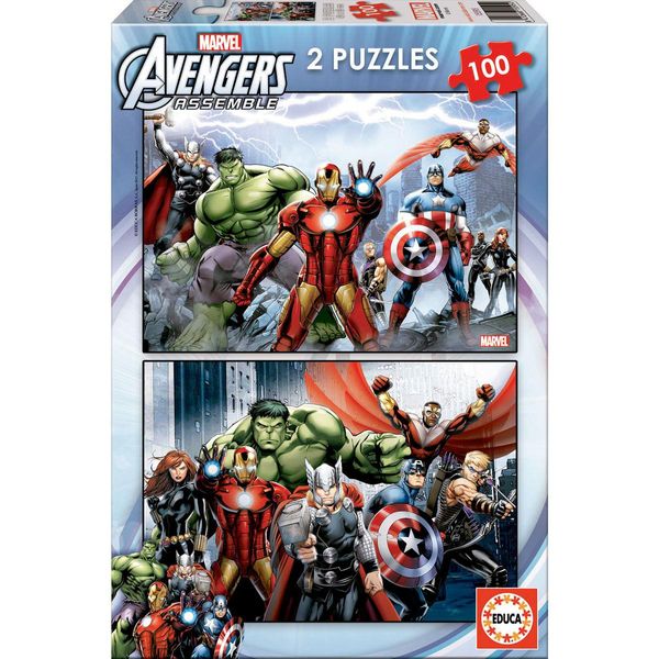 Educa Borras - Puzzle Marvel Avengers 2X100 ElementóW, Oficjalny Produkt Premium-image