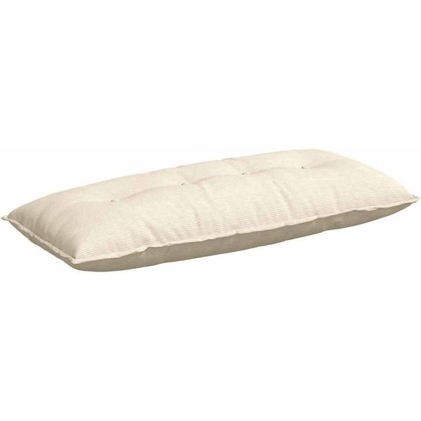 Vidaxl Cuscino Per Lo Schienale Crema 120 X 50 Cm In Velluto A Coste-image