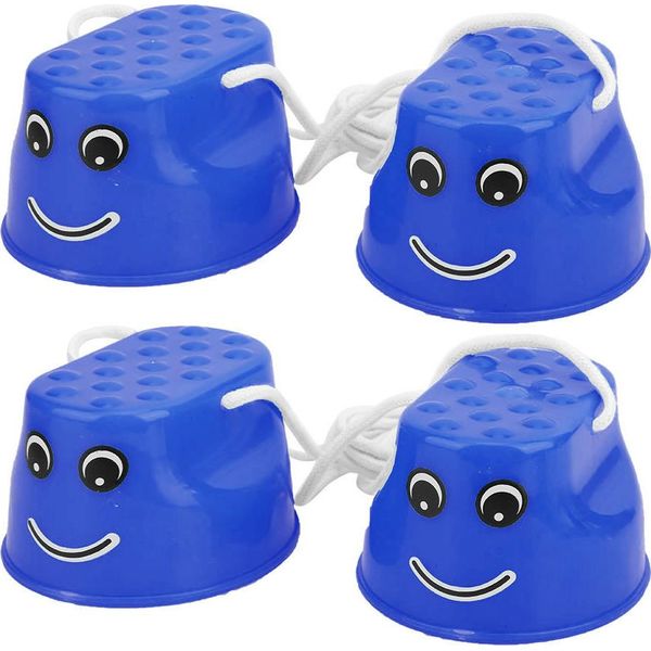 2 Paia Di Trampoli Per Bambini In Abs, Scarpe Di Equilibrio Antiscivolo, Blu, Portata 20 Kg-image