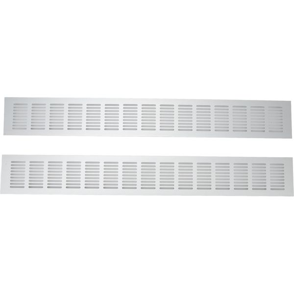 2 Pezzi Griglia Di Ventilazione, Piastra Rettangolare In Lega Di Alluminio Per Armadio, Scarpiera, 80 X 600 Mm-image