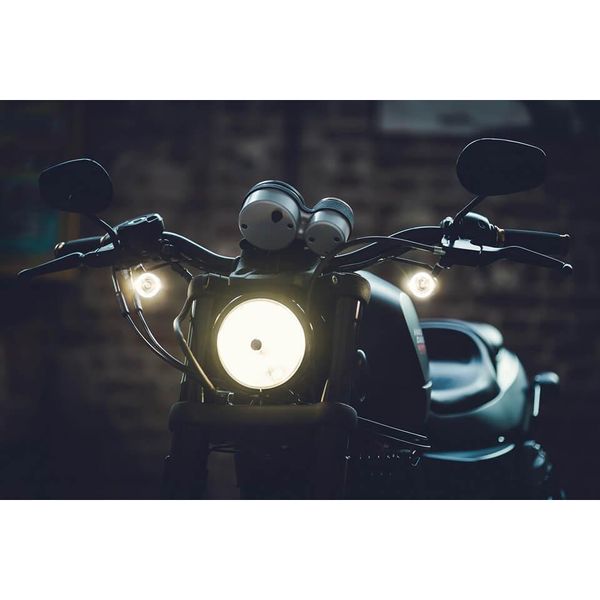 Kellermann Bullet 1000® Pl Bianco - Indicatore Led Con Luce Di Posizione Cromo Opaco-image
