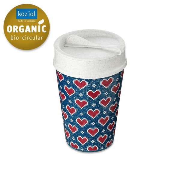 Koziol Thermobecher Iso To Go Red Hearts, Isolierbecher, Kunststoff, Nature Night Blue, 400 Ml, 8012709-image
