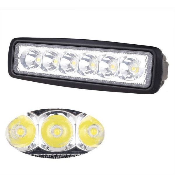 Fiqops Led Luce Da Lavoro 12V 24V Led Faro Da Lavoro Trattore, Led Faro 12V Trattore Per Offroad, Suv, Atv, Led Faretto Auto 18W, 1 Pezzo-image