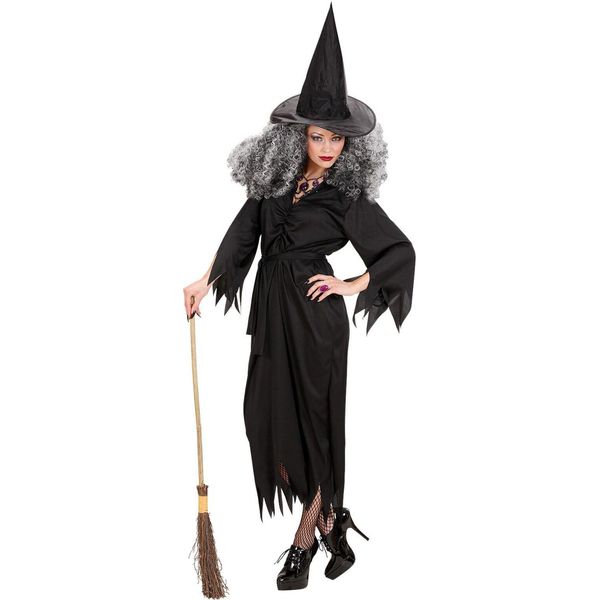 Costume Da Strega Nero - Prezzo Colpito - Costume Da Strega Travestimento Da Strega Xl -46/48-image