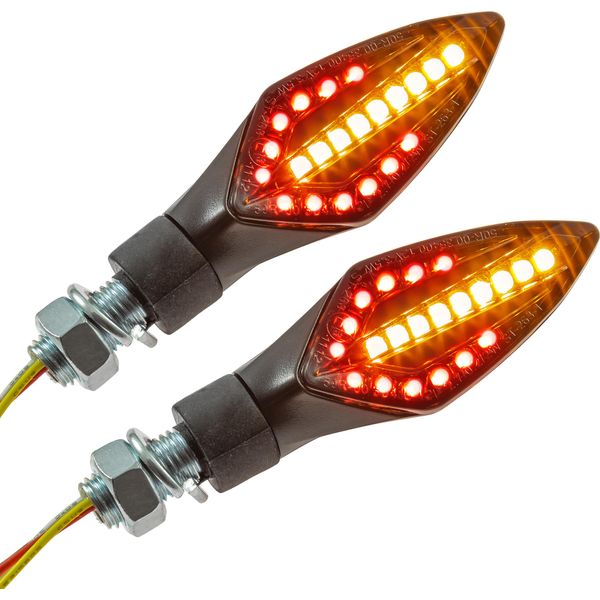 Indicatori Di Direzione A Led Integrati In Sequenza Luce Posteriore E Luce Del Freno Vetro Oscurato Nero M10 Omologato E-image