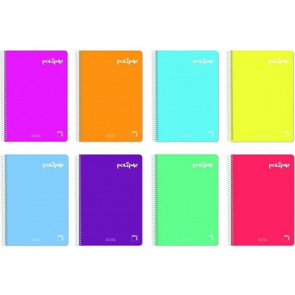 Pacsa Notebook Polipac 80 Fogli 1 Riga Polipropilene Copertina Folio Colori Assortiti -5U-.-image