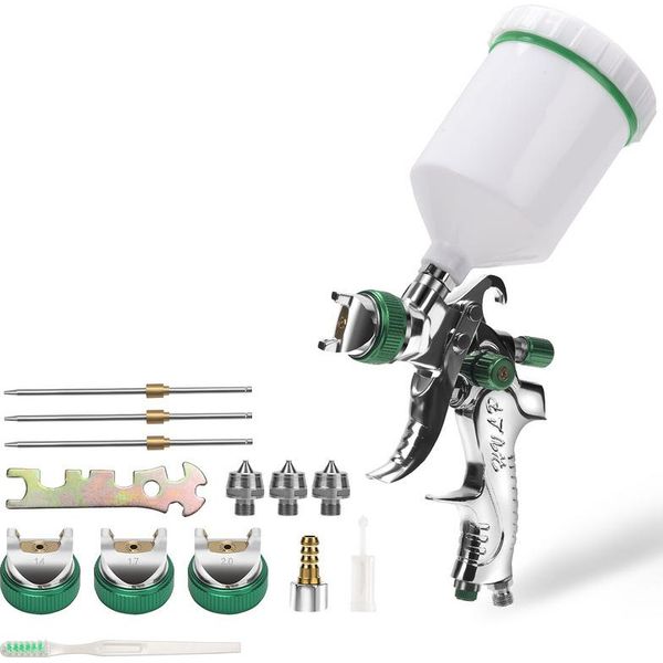 Yakimz Hvlp Pistola A Spruzzo Professionale 600Ml Pistola A Spruzzo Professionale 3 Ugelli (1,4/1,7/2,0 Mm) 2 Pezzi-image