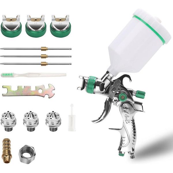 Yakimz Pistola A Spruzzo Per Verniciatura Hvlp 100 Ml/Min Su Auto, Navi E Mobili 600Ml Pistola A Spruzzo Professionale 2 Pezzi-image