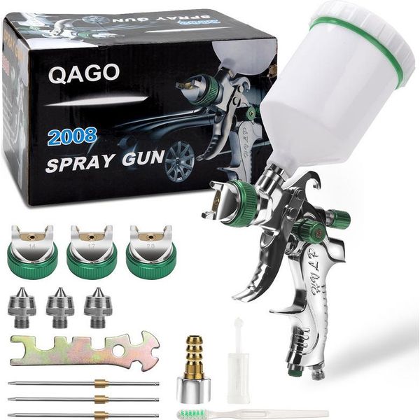 Tolletour Hvlp Pistola A Spruzzo Professionale 600Ml Pistola A Spruzzo Professionale 3 Ugelli (1,4/1,7/2,0Mm) 2 Pezzi-image