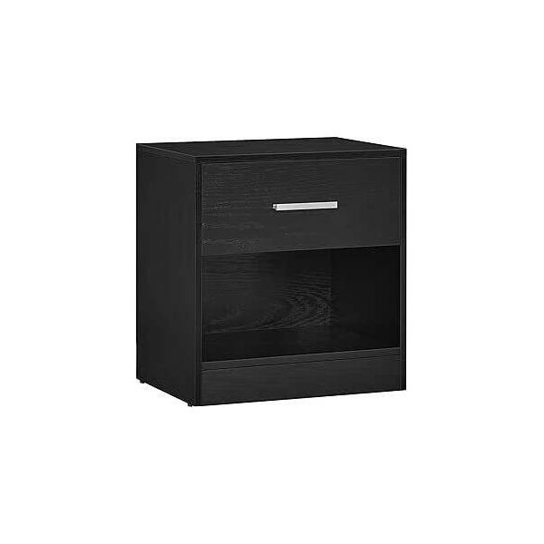 Comodino Vasagle, Tavolino, Con Cassetto, Maniglia, Vano A Giorno, Tavolino, Per Camera Da Letto, Soggiorno, Nero Classico-image