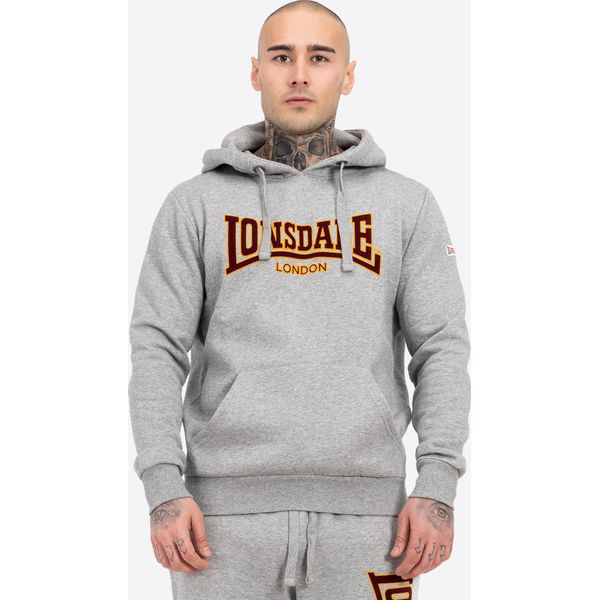 Felpa Uomo Con Cappuccio Slim Fit Hooded Classic LL002 Marl Grey Xl Lonsdale-image