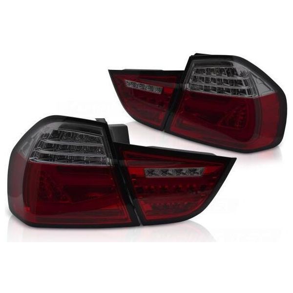 Fanali Posteriori Full Led Per Bmw E90 Lci Berlina Anno 08-12 Rosso/Fumo-image