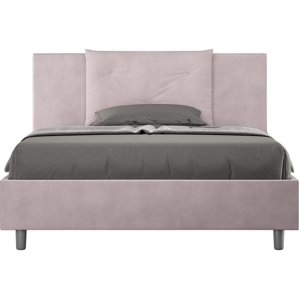 Ityhome - Letto Matrimoniale Francese Senza Rete Imbottito 140X210 Microfibra Glicine Appia-image