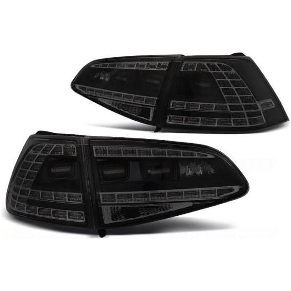 Luci Posteriori A Led Per Vw Golf 7 (Vii) Berlina 12-17 Indicatori Di Direzione Dinamici Nero Fumo-image