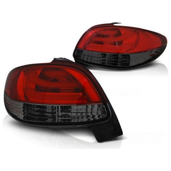 Luci Posteriori A Led Per Peugeot 206 Anno 98-06 Rosso/Fumo-image