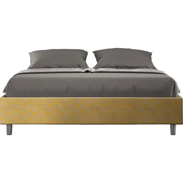 Ityhome - Letto Senza Rete Imbottito 160X190 Tessuto Era 06 Giallo Azelia-image