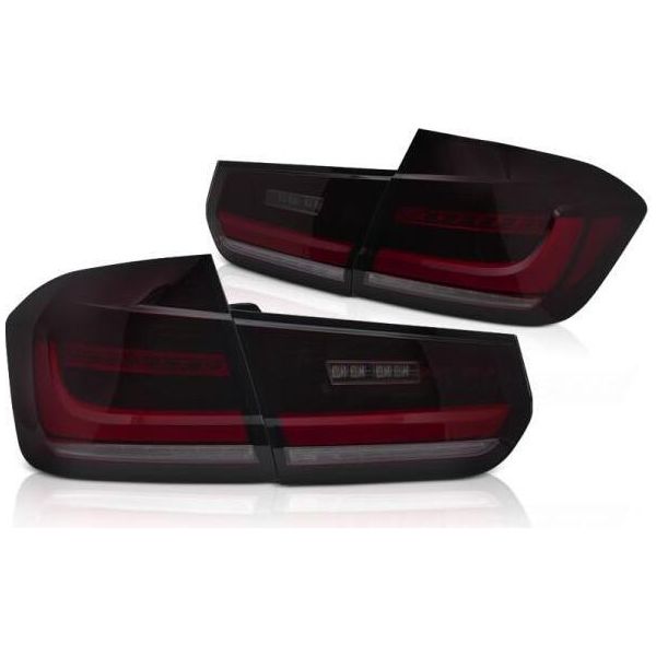 Luci Posteriori Full Led Per Bmw F30 Berlina Anno 11-19 Indicatori Di Direzione Dinamici Rosso/Fumo-image