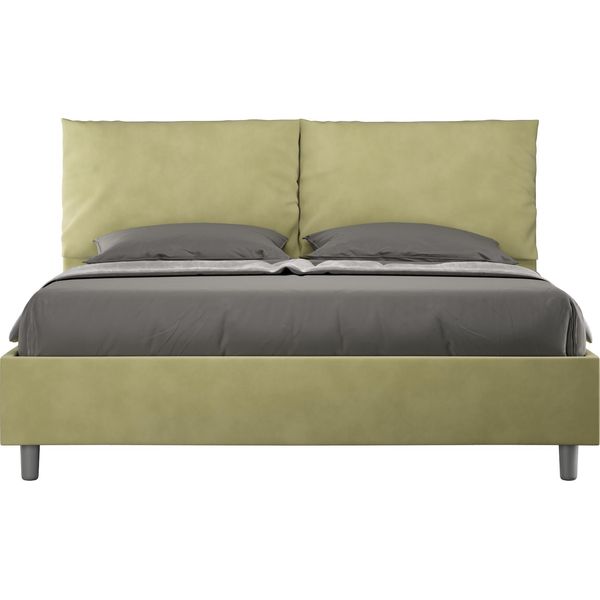 Ityhome - Letto Senza Rete Imbottito 160X200 Microfibra Tè Verde Antea-image