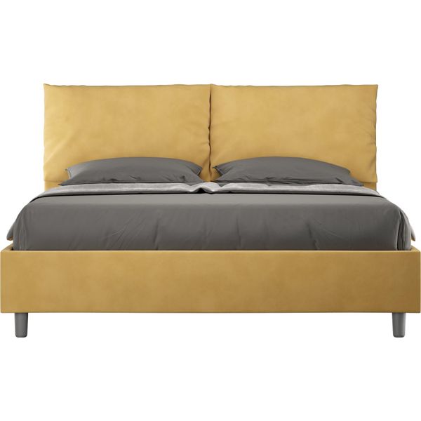 Ityhome - Letto Senza Rete Imbottito 160X200 Microfibra Ocra Antea-image