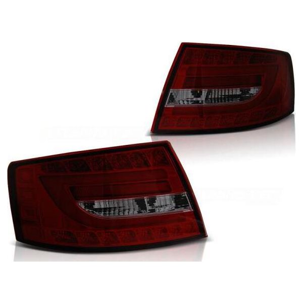 Luci Posteriori A Led Per Audi A6 C6 4F Berlina 04-08 Rosso/Fumo 7-PIN-image
