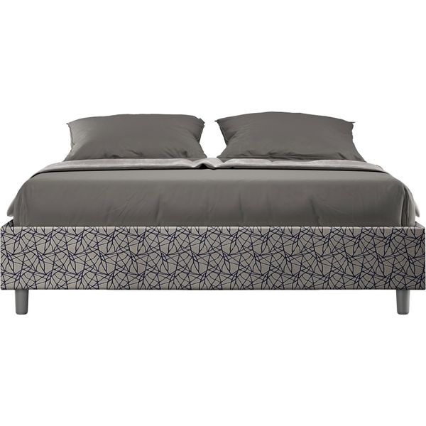 Ityhome - Letto Con Rete Imbottito 160X200 Tessuto Era 09 Blu Azelia-image