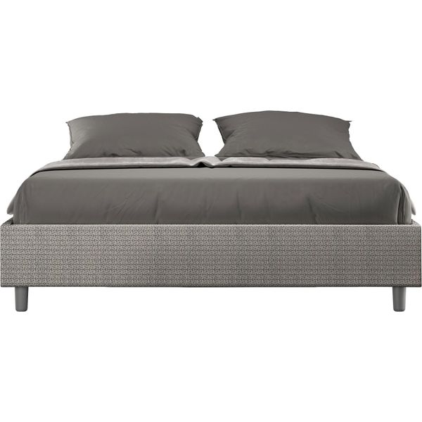 Ityhome - Letto Contenitore Imbottito 160X200 Tessuto Labirinto 02 Grigio Azelia-image