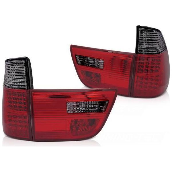 Luci Posteriori A Led Per Bmw X5 E53 Anno 99-03 Rosso/Fumo-image