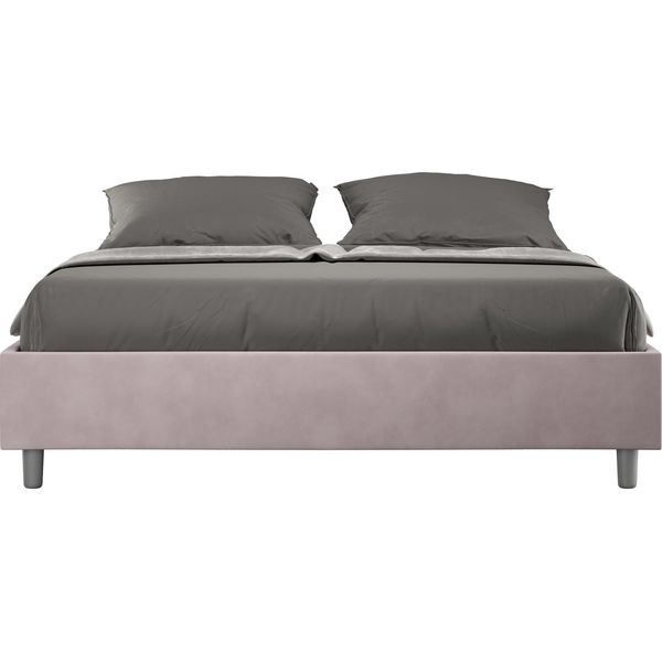Ityhome - Letto Con Rete Imbottito 160X210 Microfibra Glicine Azelia-image