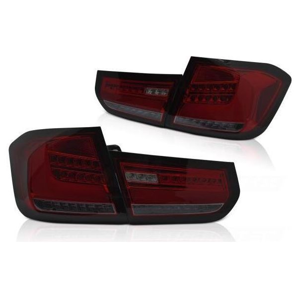 Luci Posteriori Full Led Per Bmw F30 Sedan Anno 11-15 Indicatori Dinamici Rosso/Fumo-image