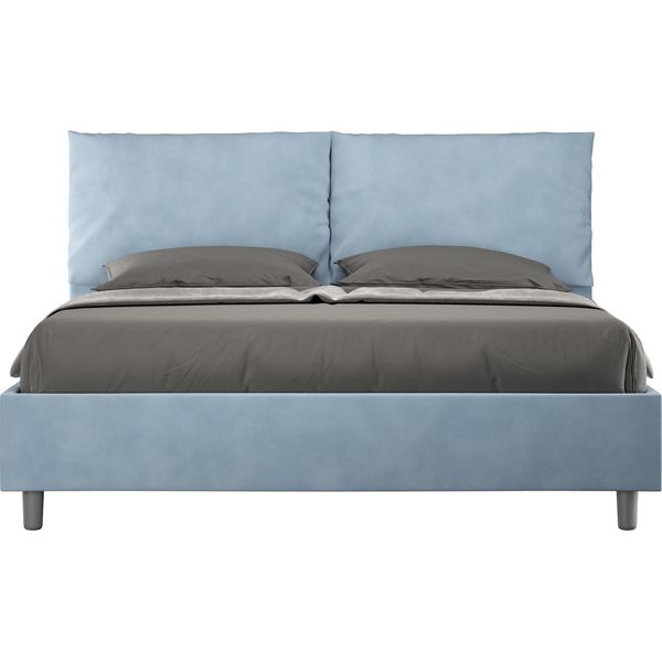 Ityhome - Letto Contenitore Imbottito 160X190 Microfibra Azzurro Antea-image