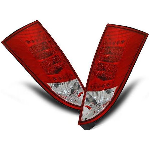 Luci Posteriori A Led Per Ford Focus MK1 Anno 98-04 Rosso/Cromo-image