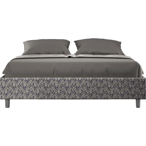 Ityhome - Letto Con Rete Imbottito 160X210 Tessuto Era 09 Blu Azelia-image