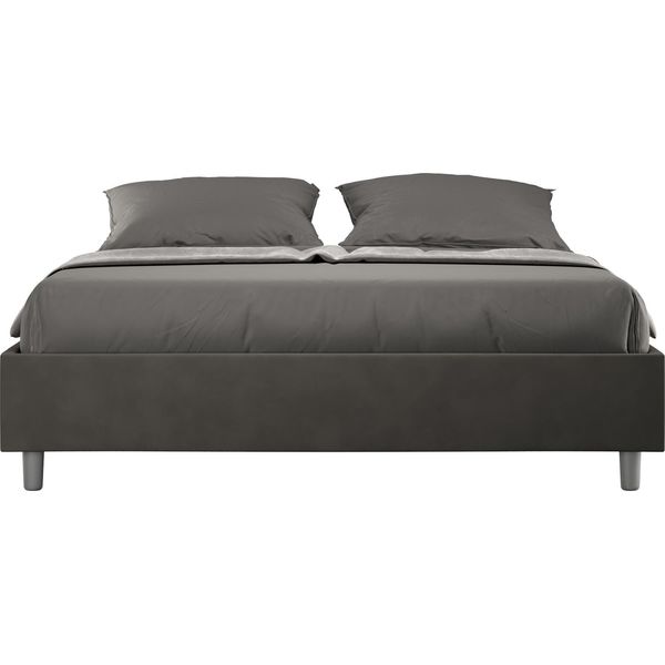 Ityhome - Letto Contenitore Imbottito 160X210 Microfibra Grigio Azelia-image