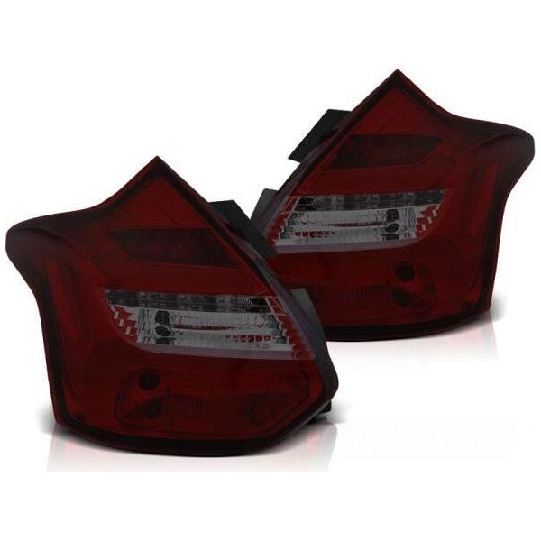 2X Led Lightbar Luci Posteriori Per Ford Focus MK3 Anno 11-14 Rosso/Fumo-image