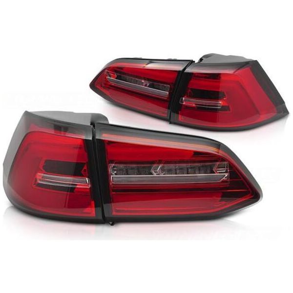 Fanali Posteriori Full Led Per Vw Golf 7 (Vii) Variant 17-20 Rosso/Cromo-image