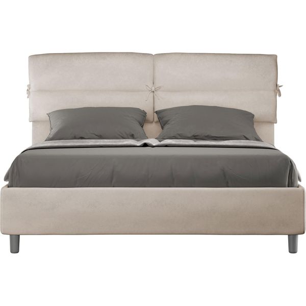 Ityhome - Letto Senza Rete Imbottito 160X210 Microfibra Sabbia Nandy-image