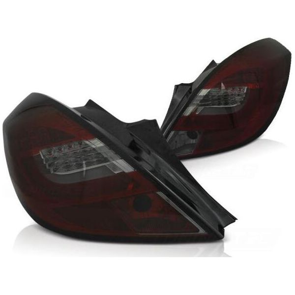 Luci Posteriori A Led Per Opel Corsa D (3 Porte) Anno 06-14 Rosso/Fumo-image