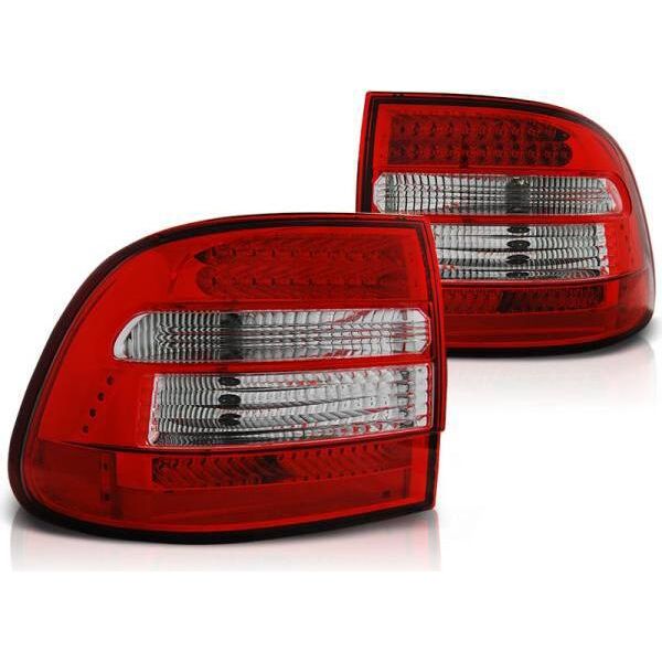 Luci Posteriori A Led Per Porsche Cayenne 955 9PA Anno 02-07 Rosso/Cromo-image