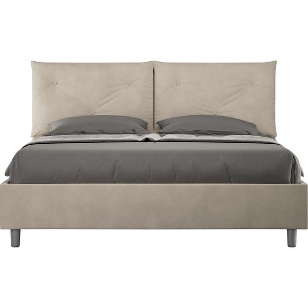 Ityhome - Letto Senza Rete Imbottito 160X210 Microfibra Sabbia Appia-image