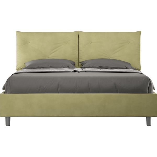 Ityhome - Letto Con Rete Imbottito 160X210 Microfibra Tè Verde Appia-image