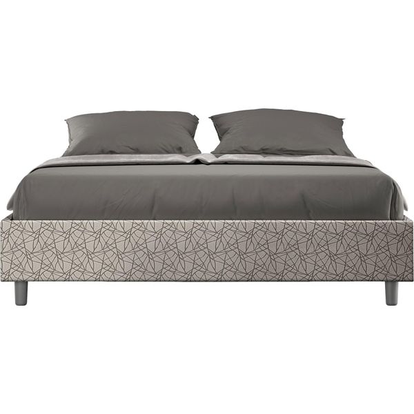 Ityhome - Letto Con Rete Imbottito 160X210 Tessuto Era 02 Grigio Azelia-image